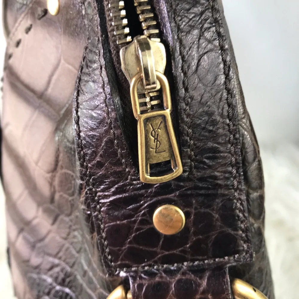 💎 RARE 💎 YSL MUSE TOTE LEATHER STATEMENT BAG EMBOSSED - Picture 10 of 16